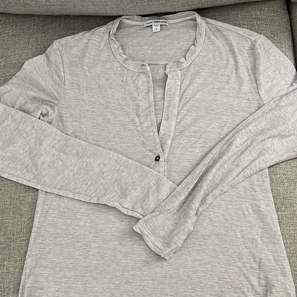 Long sleeve tee shirt by James Perse. Gently worn. Fabric very soft and light